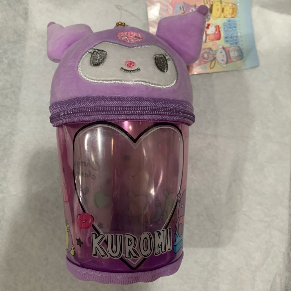 Kuromi Transparent Purple Drink Inspired Round Zip Bag NWT
